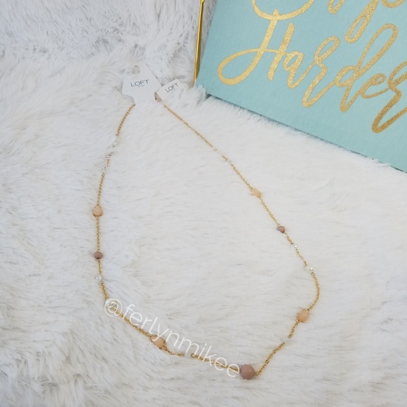 NEW LOFT Mixed Stone Station Necklace 17" NWT - Picture 6 of 7